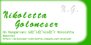 nikoletta goloncser business card